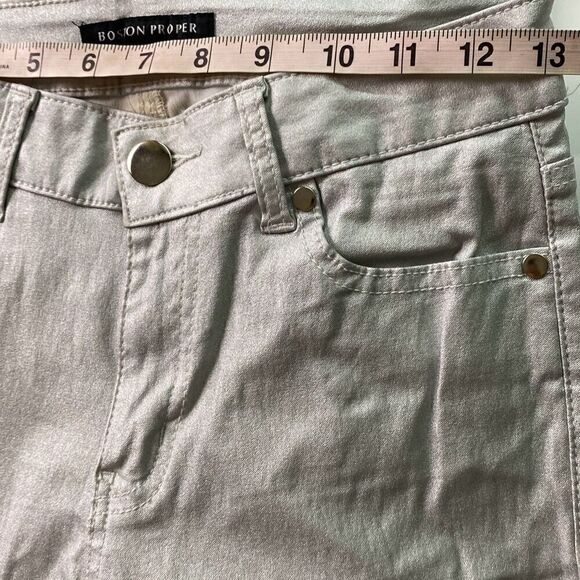 Boston Proper metallic coated ankle skinny jean pant Sz 4 - Picture 9 of 10